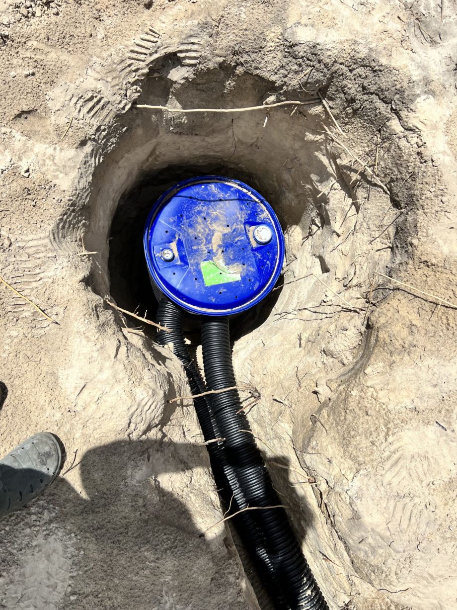 Residential Sump Pump Pit Installation In Dirt