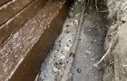 In Ground Waterproofing Applied Next To Gravel Filled Trench