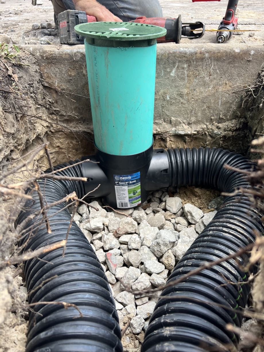 Trench For Residential Gutter Drain