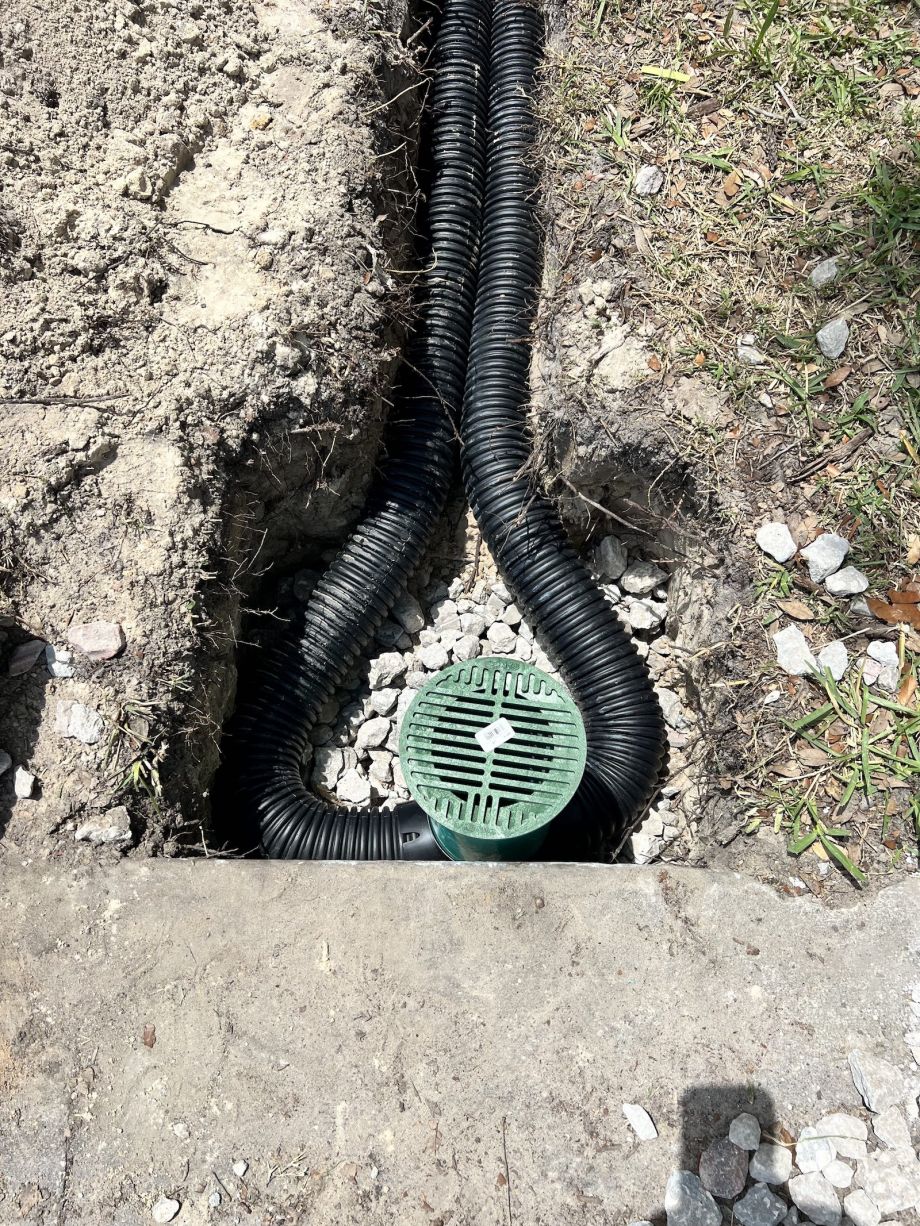 Trench For Residential Gutter Drain Top View