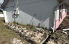 Trenches Dug In Florida Dirt For Gutter Drainage Piping